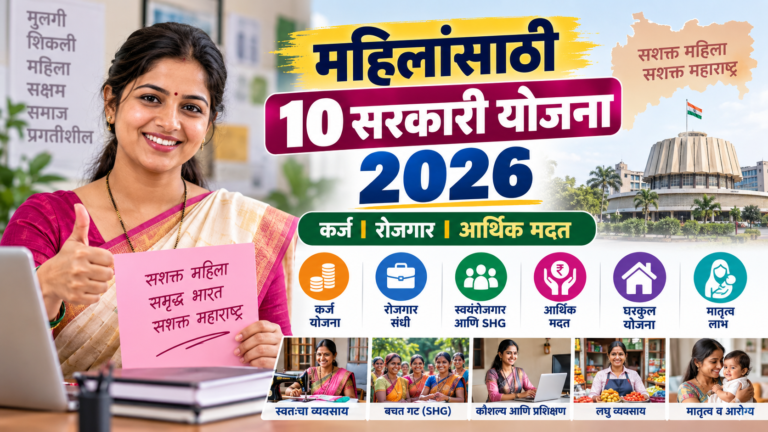 महिलांसाठी 10 सरकारी योजना 2026 कर्ज रोजगार आणि आर्थिक मदत