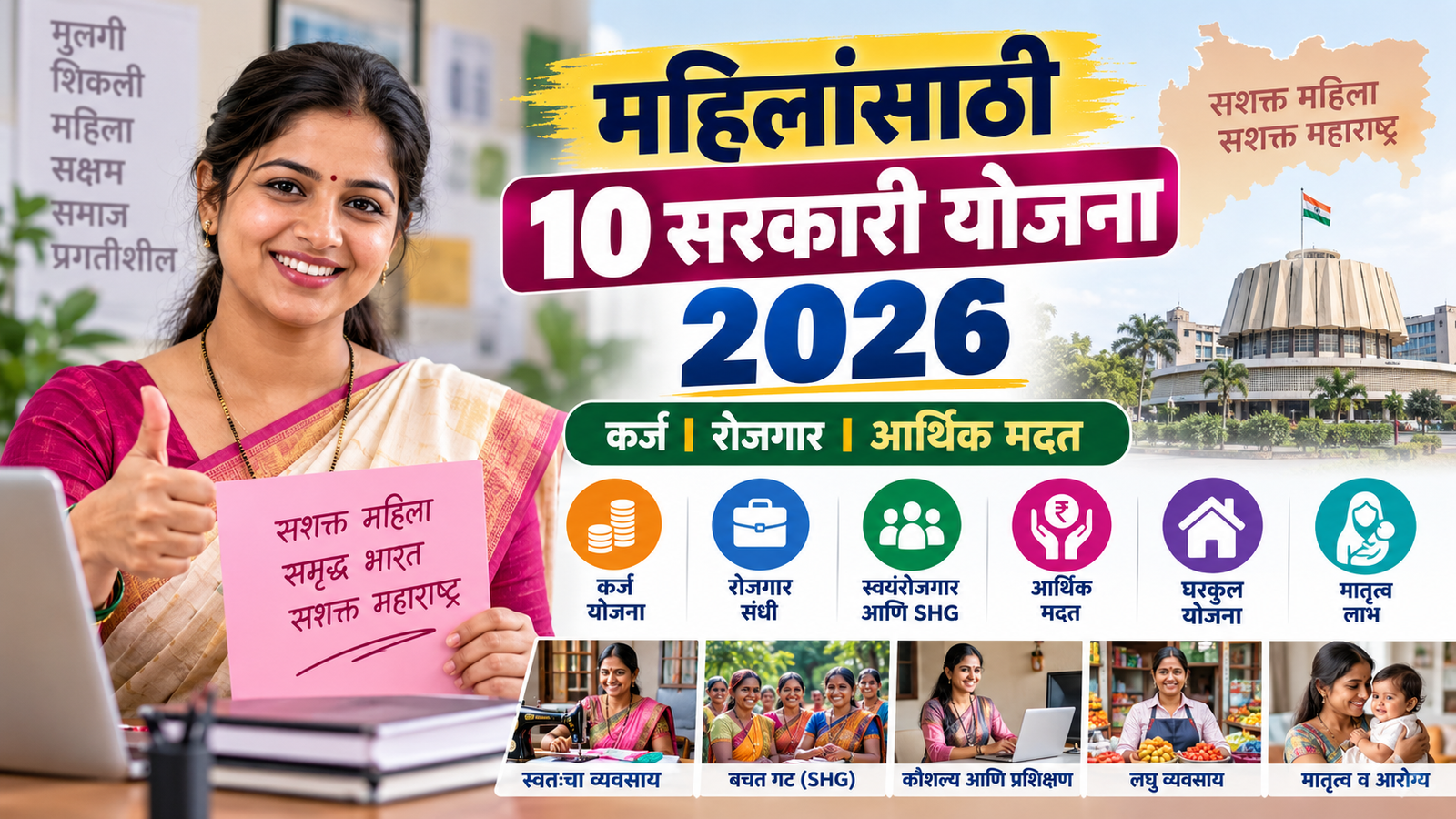 महिलांसाठी 10 सरकारी योजना 2026 कर्ज रोजगार आणि आर्थिक मदत